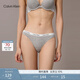 Calvin Klein內(nèi)衣25女士經(jīng)典提花窄腰邊棉質(zhì)微彈性感比基尼三角內(nèi)褲女D1618O P7A-椰青灰 1條 M