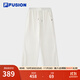 FILA FUSION斐樂(lè )針織長(cháng)褲女2025夏季新款時(shí)尚簡(jiǎn)約休閑寬松直筒褲 云白色-WT L 170/70A/L