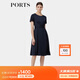 PORTS寶姿春季新品女裝褶裥設(shè)計(jì)感真絲連衣裙ALP8D066QWT015 丈青 M (6)
