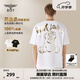 BOY LONDON【范丞丞同款】夏季短袖情侶小熊涂鴉滿印潮牌T恤N01019 白色 M 此款偏大，建議拍小一碼