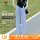 駱駝（CAMEL）原紗防曬冰感休閑寬松闊腿褲子 Y23BABLV008 浮潛藍 M