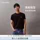 Calvin Klein Jeans夏季男女情侶中性印花休閑通勤ck純棉寬松短袖T恤J325574 BEH-太空黑 M