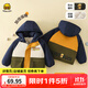 WALNUT DUCK小黃鴨童裝兒童棉服冬季新款男女童工裝棉衣撞色加厚保暖連帽外套 彩色 90