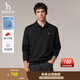 哈吉斯（HAZZYS）男裝 秋季polo領(lǐng)男上衣棉彈寬松翻領(lǐng)衛衣男ABTZE0CCX37 黑色BK XL （180/100A 50）