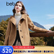 百圖betu女裝冬季新款毛呢外套連帽寬松綿羊毛毛呢大衣女2411T23 駱駝色 S
