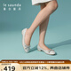 萊爾斯丹春季新款優(yōu)雅蝴蝶結(jié)芭蕾風(fēng)平跟平底女鞋圓頭真皮單鞋5M15602 灰色 GYK 38