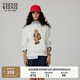 Teenie Weenie小熊衛(wèi)衣女春季學(xué)院風大熊刺繡圓領(lǐng)衛(wèi)衣上衣女 象牙白 S (160)