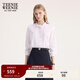 Teenie Weenie小熊女裝襯衫2025秋季新簡(jiǎn)約優(yōu)雅少女感木耳邊領(lǐng)襯衣 象牙白 S