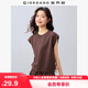 佐丹奴短袖T恤女夏純棉純色減齡寬松圓領小飛袖t恤女05325385