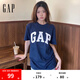 Gap男女裝2025春季新款純棉印花logo圓領(lǐng)修身短袖T恤美版856659 海軍藍 M 美碼 L亞洲碼180/96A
