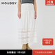 moussy 2025新品法式田園風(fēng)拼接蕾絲高腰半身裙010IS931-2821 010白色 S