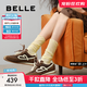 百麗（Belle）流心糖復古撞色阿甘鞋女2025秋新商場(chǎng)款運動(dòng)風(fēng)休閑鞋E7H1DCM5預售 棕色 3.5CM增高 37