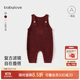 babylove嬰兒背帶褲秋冬款毛線(xiàn)褲子男女寶寶純色百搭針織褲保暖連體褲