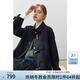 FANSILANEN范思藍恩22FS4106韓系氣質牛角扣大衣女秋冬學院風雙面羊毛呢外套 藏青色 L
