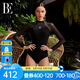 范德安 BALNEAIRE連體泳衣女時尚小黑裙系列2025新款長袖防曬遮肚顯瘦高級感度假風 經(jīng)典魅黑 L