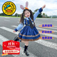 G.DUCKKIDS童裝洛麗塔公主裙女童連衣裙春秋季新款朱迪兔子警官生日禮服兒童 方領(lǐng)朱迪裙+領(lǐng)帶+短褲【不加絨】 120 尺碼5~6歲【110-120cm】