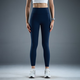 NEDAO內道靈動(dòng)力拉毛收納緊身長(cháng)褲女士帶腰包彈力保暖跑步運動(dòng)長(cháng)褲 藏青4.0 M