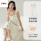 雅鹿純棉帶胸墊夏季吊帶睡裙女士學(xué)生甜美印花無(wú)袖睡衣可外穿家居服 W6046-1 M 女-M（80-100斤）