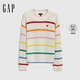 蓋璞女裝春季款棉質(zhì)愛(ài)心logo撞色條紋針織衫休閑毛衣759373