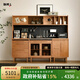 聯(lián)邦（LANDBOND）家具 全實(shí)木餐邊柜現代客廳多功能上下頂柜北美櫻桃木推拉落地柜 2.1m食野餐邊柜 上柜