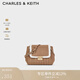 CHARLES&KEITH毛絨格紋鏈條單肩腋下包女生日禮物CK2-20782463-1 Tan茶色 中包