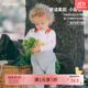 white wheat兒童2024春季新款寶寶純棉背帶褲男童女童外出洋氣時(shí)髦褲子 灰色 90