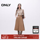 ONLY2025秋季新款修身針織牛仔拼接圓領(lǐng)七分袖連衣裙女|125142006 H5Z沙丘色 L