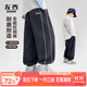 左西童裝男童運動(dòng)褲2025新款兒童褲子中大童衛褲春秋裝潮 深灰色 160