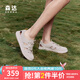 森達羅馬涼鞋女款2025夏新商場(chǎng)同款運動(dòng)風(fēng)休閑豬籠鞋4CFQ1BK5 米色 36