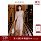 JESSIE【花期之約】2025年春夏新款優(yōu)雅碎花連衣裙收腰顯瘦七分袖 粉色1 S