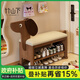 竹山下?lián)Q鞋凳入戶(hù)門(mén)口高級感實(shí)木小狗鞋柜家用創(chuàng  )意可愛(ài)鞋架收納穿鞋凳子 【可愛(ài)小狗換鞋凳】胡桃色80cm