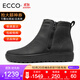ECCO愛步男靴冬季保暖加絨羊毛男士短靴防滑雪地靴 柔酷7號450314現(xiàn)貨 黑色450314-01001 42