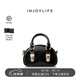 INJOYLIFE鎖扣饅頭包黑金千金風(fēng)高級感復古單肩斜挎包小手提包貝殼包 黑色