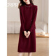 DRPR品牌女裝高級感紅色兩件套針織連衣裙女秋冬季新款套裝女毛衣裙子 酒紅 M 90-105斤
