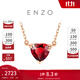 周大福ENZO 18K金愛(ài)心石榴石鉆石項鏈女 EZV8754生日禮物 40cm