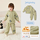 JELLYBABY【滿(mǎn)印休閑睡衣套裝】25新品中性深秋發(fā)熱套頭家居服舒適中童