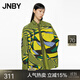 JNBY/江南布衣春秋襯衫設計感印花寬松長(cháng)袖幾何圖案襯衣女5N2211180 799/黃綠組合 S