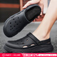 斯凱奇（Skechers）男鞋 25年夏季新款運動(dòng)拖鞋厚底洞洞鞋時(shí)尚沙灘鞋休閑拖鞋鞋子男 全黑色/增高后跟大底 主推款 41