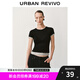 UR七夕2025夏季新款女裝時尚休閑撞色假兩件圓領(lǐng)短袖T恤UWM450093 正黑 S