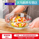 耐高溫透明玻璃蒸蛋碗高硼硅雙耳碗帶蓋雙耳水晶煲泡面碗微波爐 1.O升防燙耐熱沙拉泡面