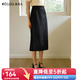 Olrain歐芮兒2025春季新款法式復古波點(diǎn)開(kāi)叉紐扣高腰中長(cháng)半身裙女 波點(diǎn)黑 L 165/72A/L