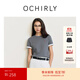 歐時(shí)力OCHIRLY 愛(ài)心刺繡短袖t恤女圓領(lǐng)休閑百搭上衣2025夏季新品 大象灰 M