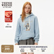 Teenie Weenie小熊加絨衛(wèi)衣女秋冬學(xué)院風(fēng)休閑索羅娜連帽衛(wèi)衣套頭衫 淺藍(lán)色 M (165)