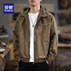 羅蒙（ROMON）高端飛行員夾克男2026春夏新款寬松潮流痞帥休閑春秋工裝外套男 325咖色夾克 XL  合適體重145-160斤