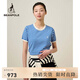 beanpole【新品】濱波  2025春秋女士甜美圓領(lǐng)條紋短袖套頭針織T恤 天藍色 M 165/88A