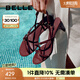 百麗（Belle）華爾茲優(yōu)雅一字帶涼鞋女商場(chǎng)款真皮綁帶高跟鞋3WS33BL5 酒紅色 39 (245mm)