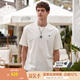 哈吉斯（HAZZYS）男女裝 夏季【PHIZ系列】情侶款復(fù)古繡花寬松圓領(lǐng)T恤 米黃色OW -男 M （170/92A 46） （尺碼偏大）男