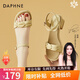 達(dá)芙妮（DAPHNE）涼鞋女夏粗跟百搭單鞋夏季新款女鞋仙女風(fēng)配裙子一字帶羅馬鞋 黃色 跟高4.2cm 36 (230mm)