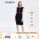PORTS寶姿 新品 女裝優(yōu)雅撞色滾邊包袖連衣裙ALN8D145KWB008 黑色 L (8)