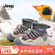 JEEP吉普男童雪地靴防滑冬季2024新款高幫兒童棉鞋中國紅/傳奇藍27
